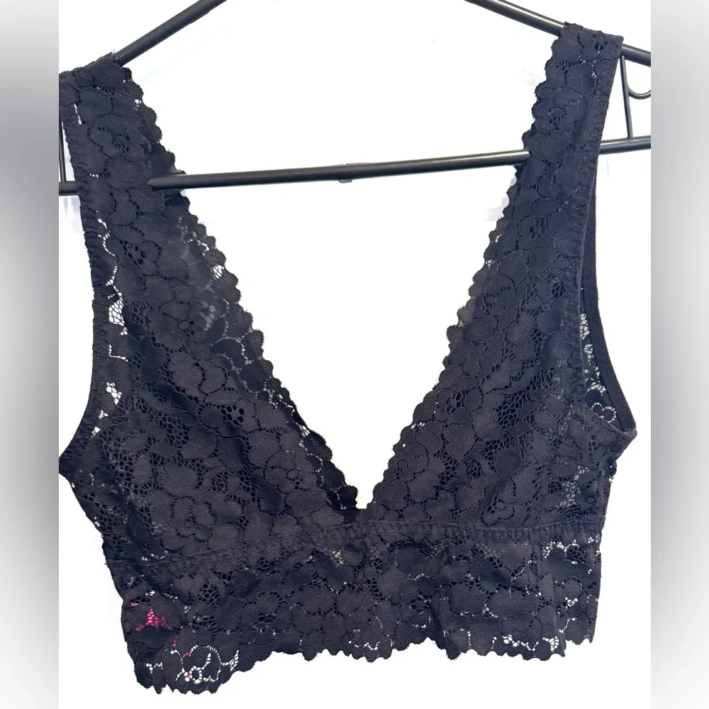NEW La Senza Bralette Lace Pullover Long Line Bra lingerie romantic comfy rare M - Picture 2 of 4